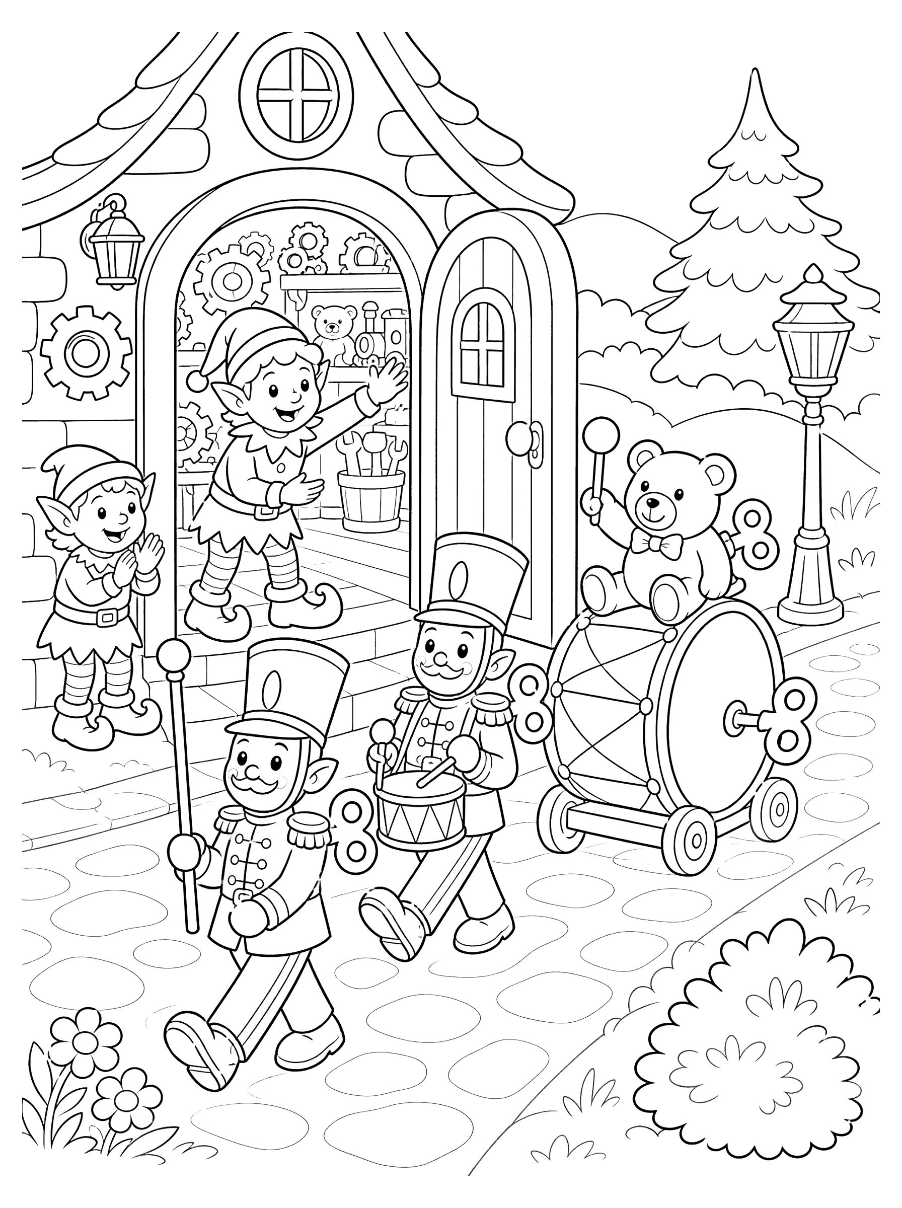 Clockwork Toy Parade Coloring Page