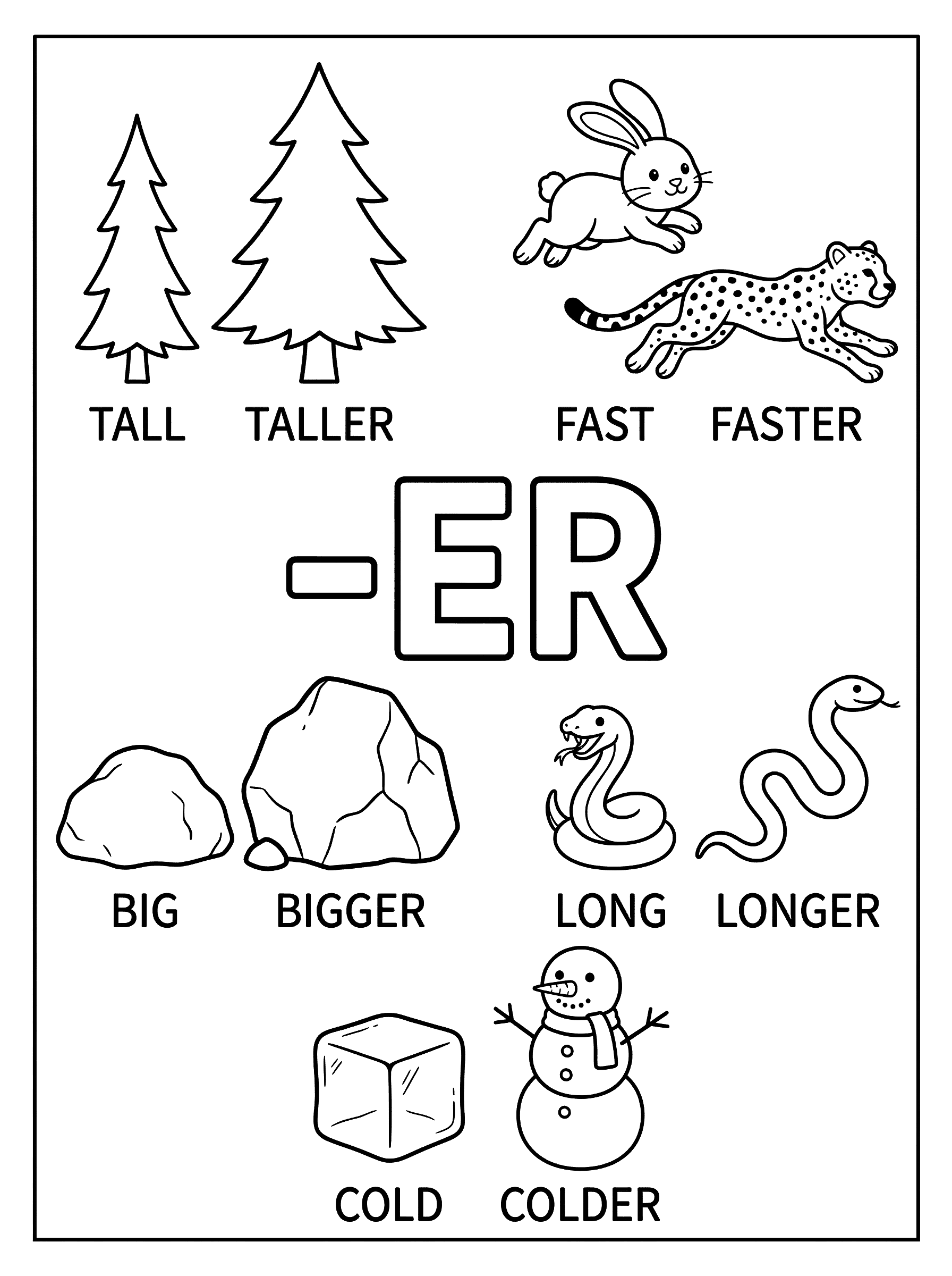 Comparative ER Suffix Learning Coloring Page