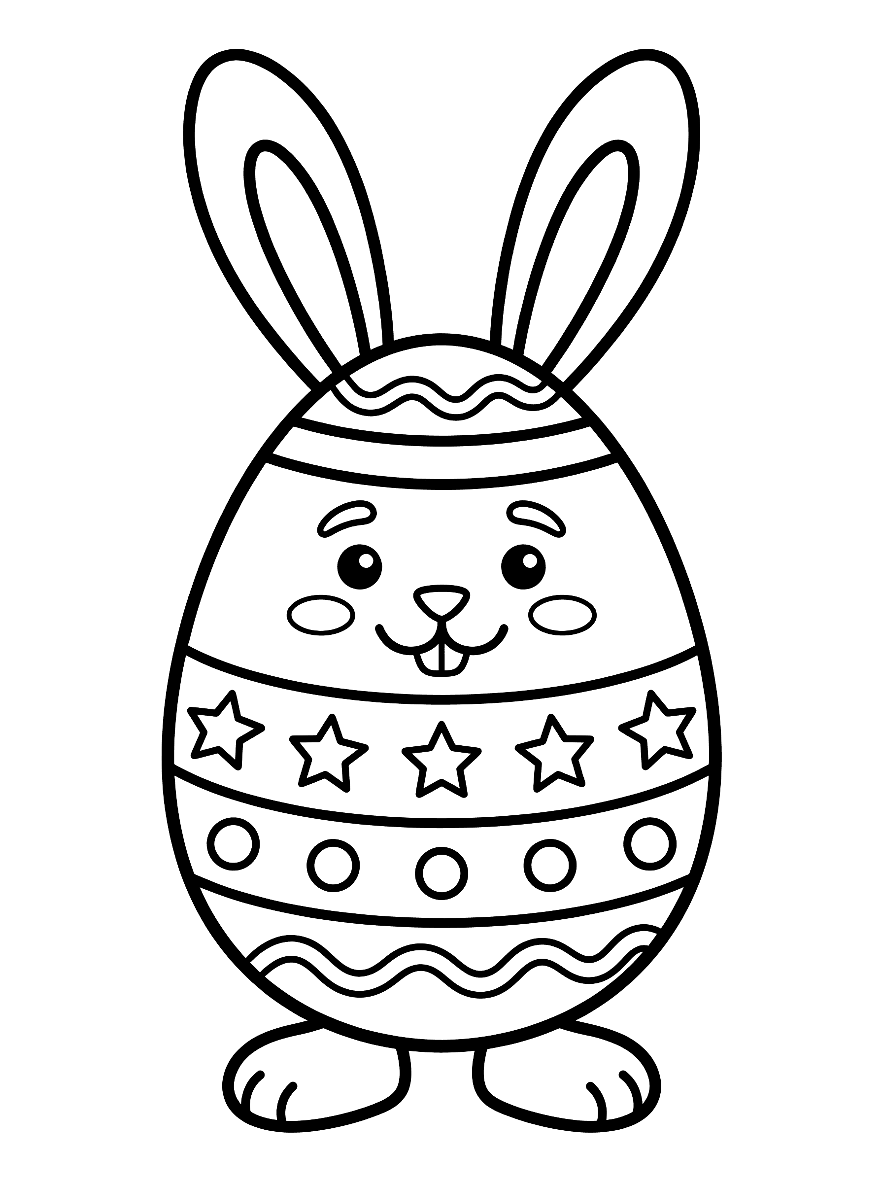 Easter Egg Bunny Character Coloring Page