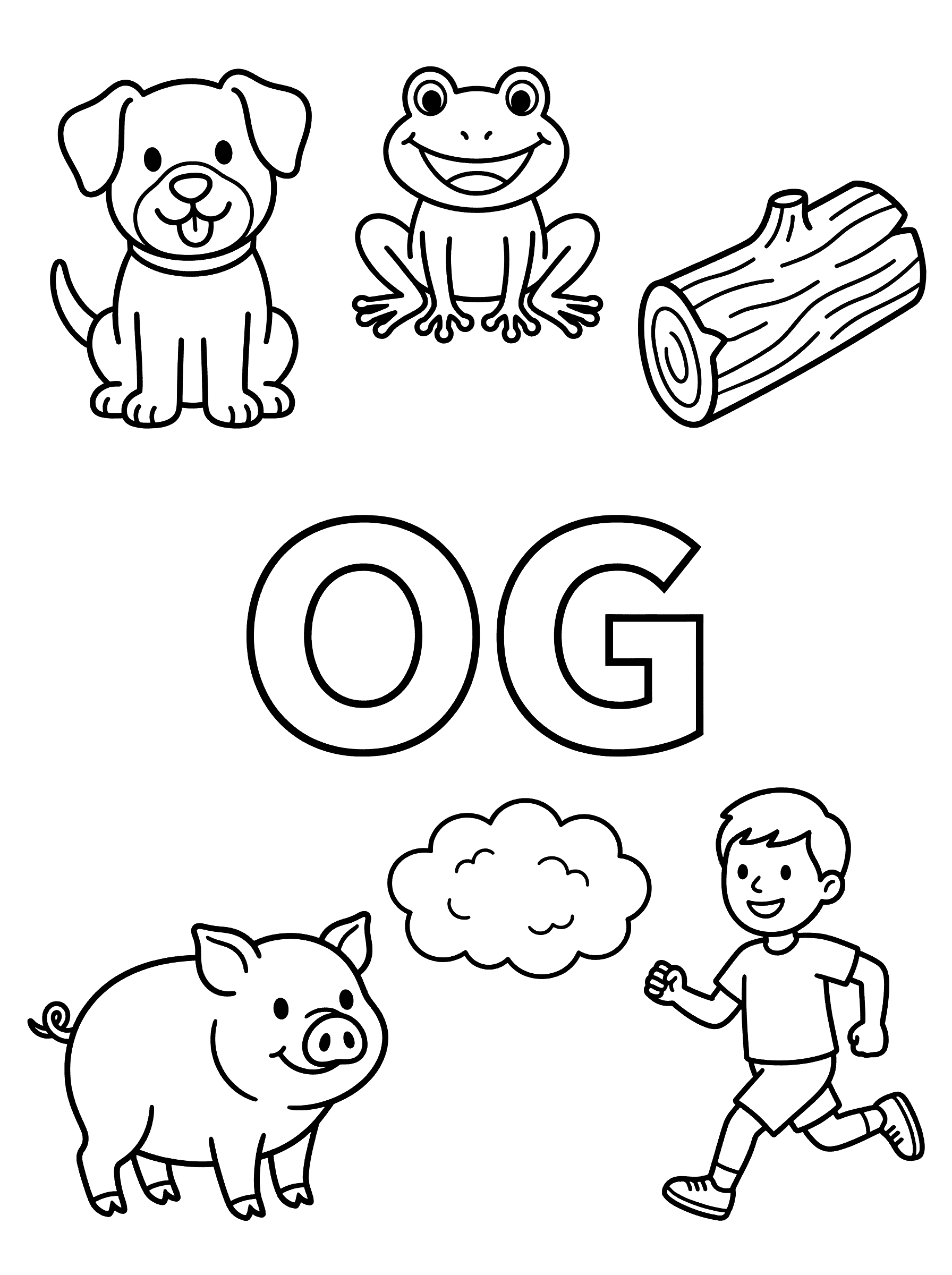 OG Word Family Learning Coloring Page
